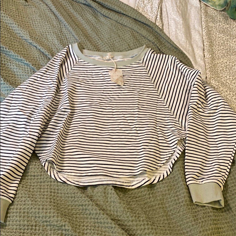 Hem & Thread Black and White Striped Top
